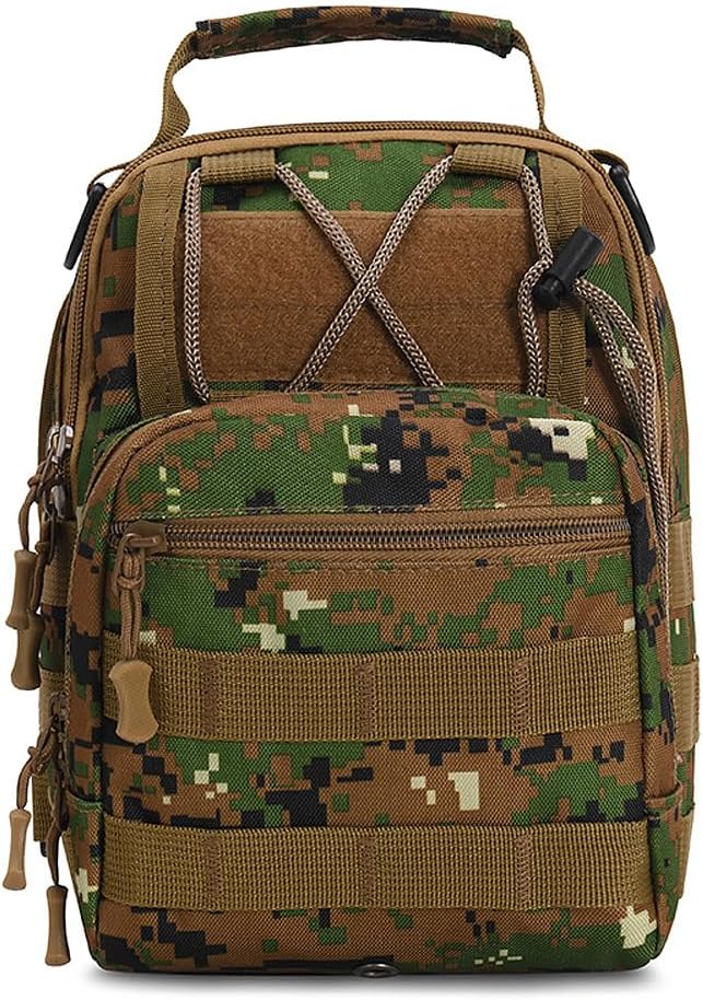 Tactical Backpack, Waterproof Military Cross-body  Sling Shoulder Backpack Chest Bag for Outdoor Every Day Carry Camouflage A