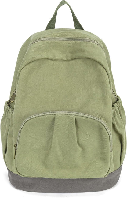 Canvas Backpack for Women Men Lightweight Bookbag for College Aesthetic Backpack for Travel Casual Daypack