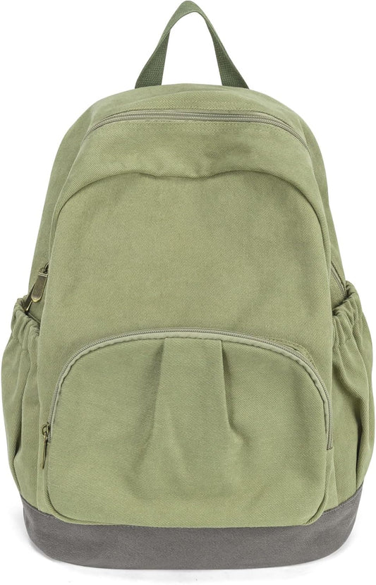 Canvas Backpack for Women Men Lightweight Bookbag for College Aesthetic Backpack for Travel Casual Daypack