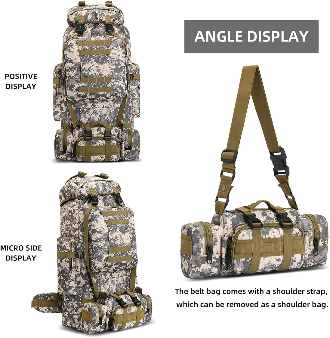 100L Camping Hiking Backpack  Rucksack Military Camping Backpacking Daypack