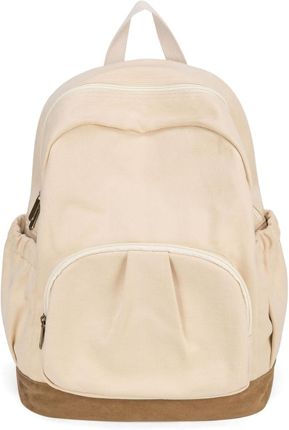 Canvas Backpack for Women Men Lightweight Bookbag for College Aesthetic Backpack for Travel Casual Daypack