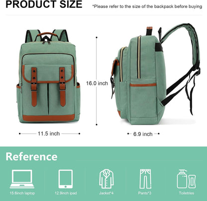 Vintage Laptop Backpack for Travel, College, Fashion Casual Teacher Backpack for Women Men Fits 15.6Inch Notebook