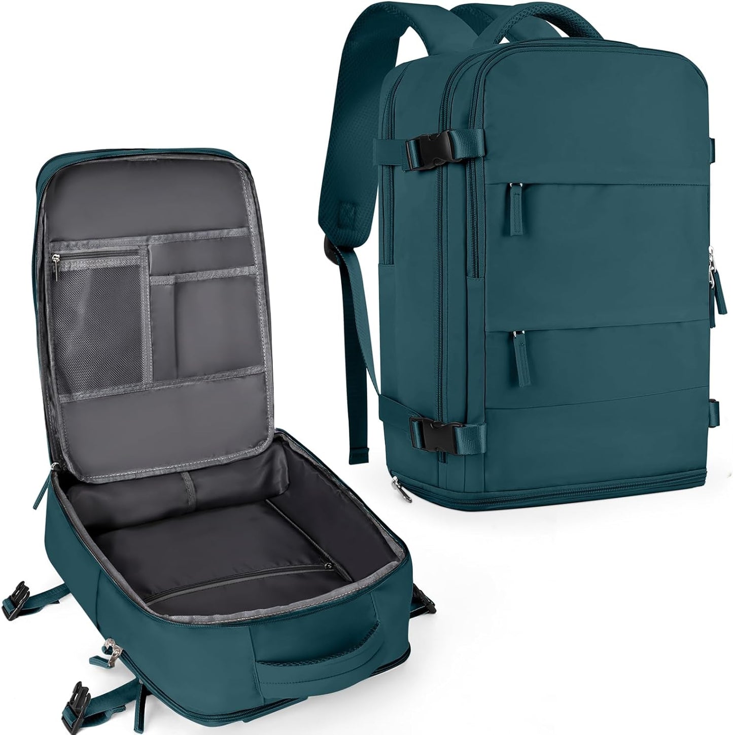 Travel Backpack For Women Men,Carry On Backpack,Hiking Backpack Waterproof Outdoor Sports Rucksack Casual Daypack Travel Essentials(Peacock Blue)