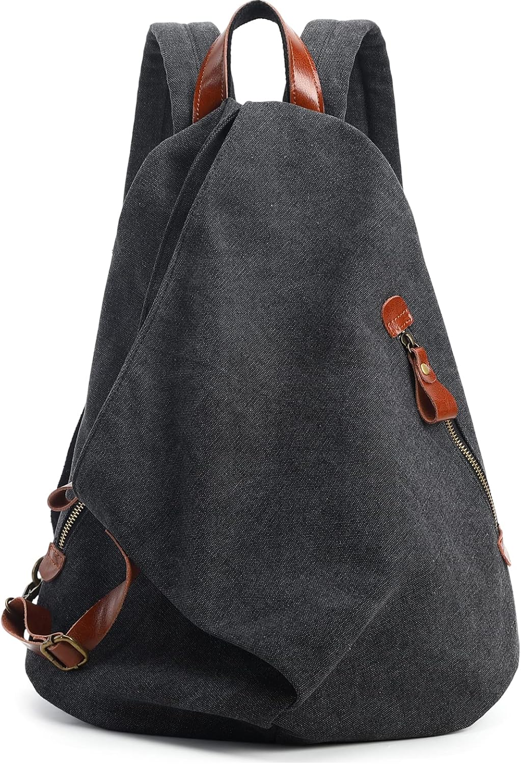 Canvas Vintage Backpack, Casual Daypack Outdoor Travel Rucksack Hiking Backpacks for Men and Women, Black