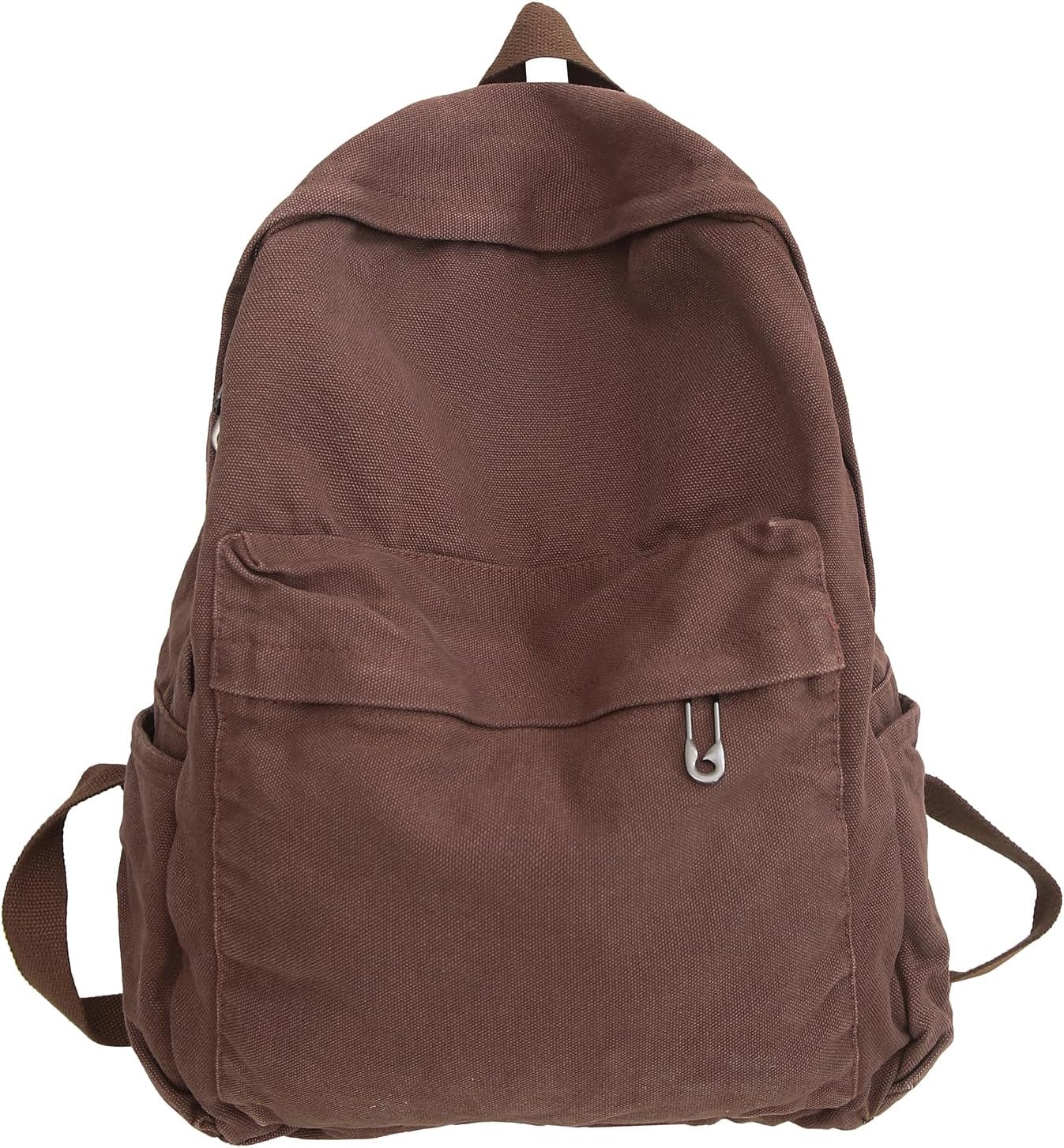 Vintage Canvas Backpack for Women  Cute Boho School Backpack Casual Y2K Aesthetic Backpack (Coffee)
