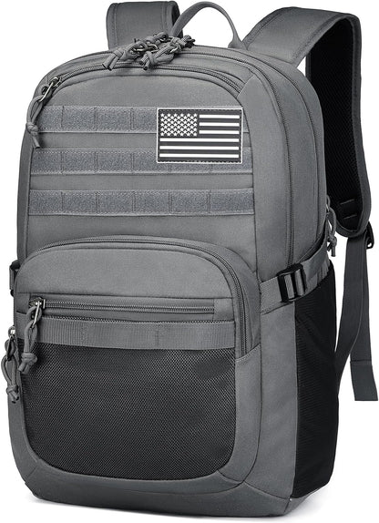 Military Tactical Backpack for Men Army 3  Bag with  System for Outdoor Adventures (grey, 25L)