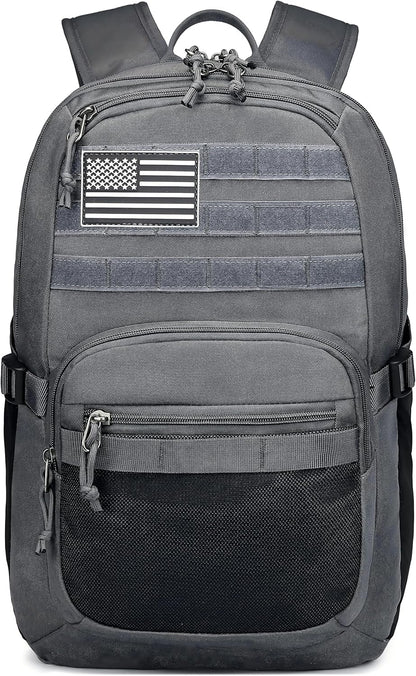 Military Tactical Backpack for Men Army 3  Bag with  System for Outdoor Adventures (grey, 25L)